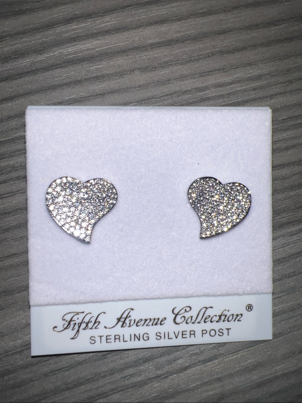 Silver Glitter Heart Stud Earrings - Silver